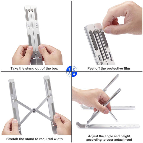 Portable Metal Aluminum, Foldable Laptop & Tablet Stand