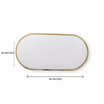 Elegant Round Mirror with Gold Accent