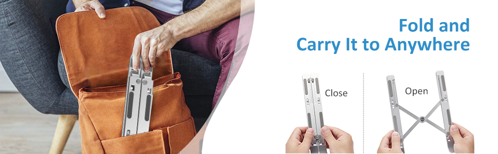Portable Metal Aluminum, Foldable Laptop & Tablet Stand
